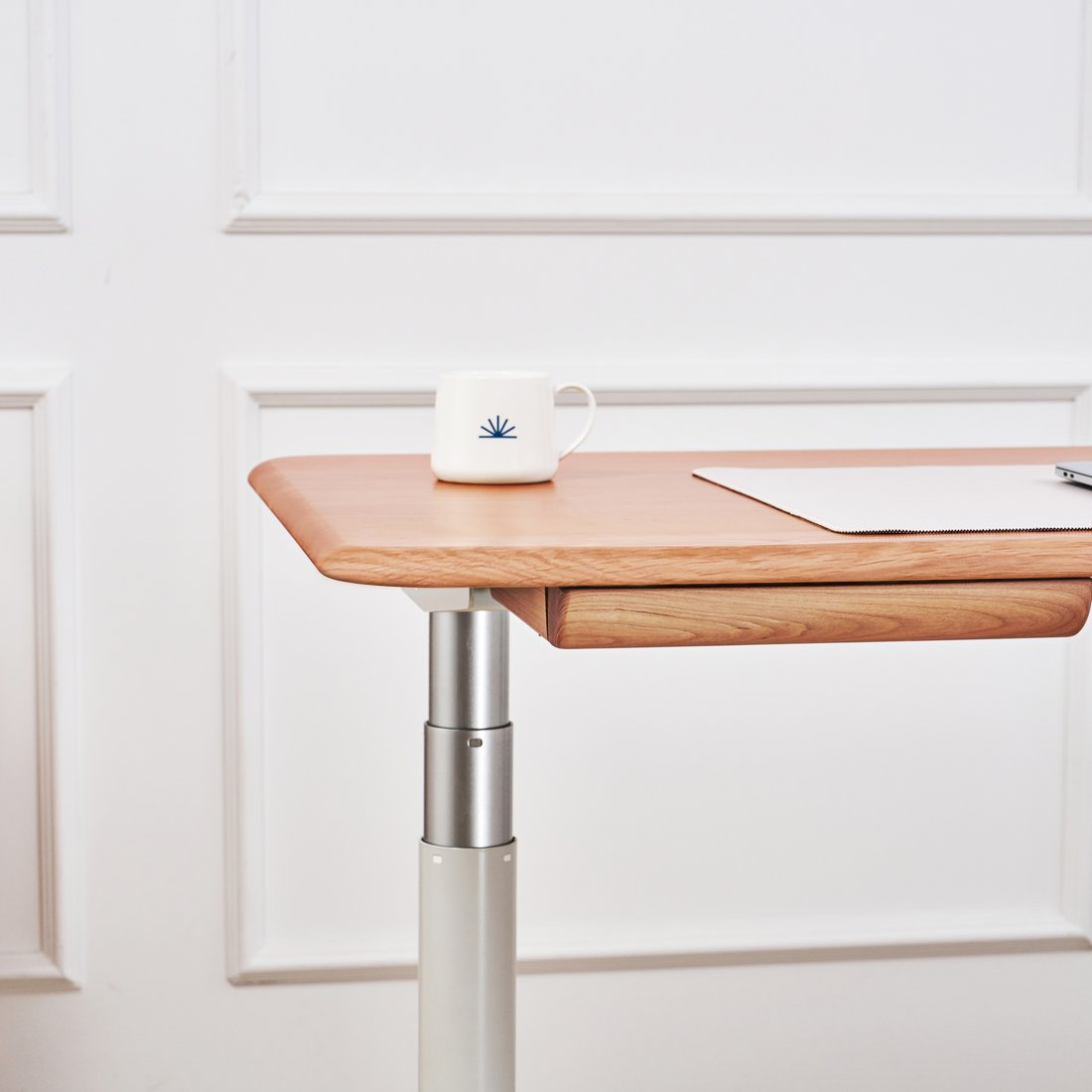 White Oak Smart Standing Desk