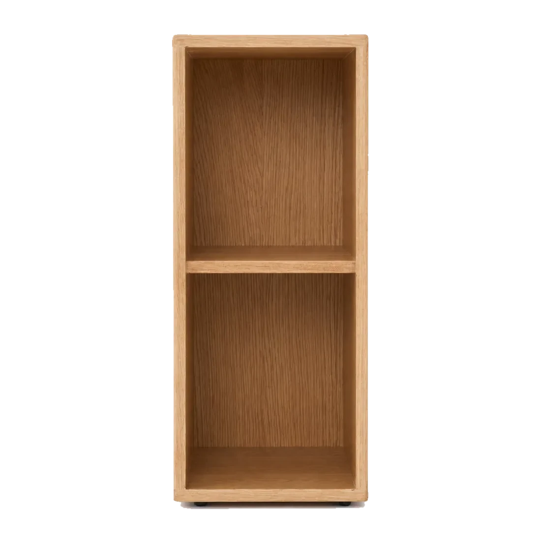 Frame One 白橡木书柜 · 正视图,两格开放结构