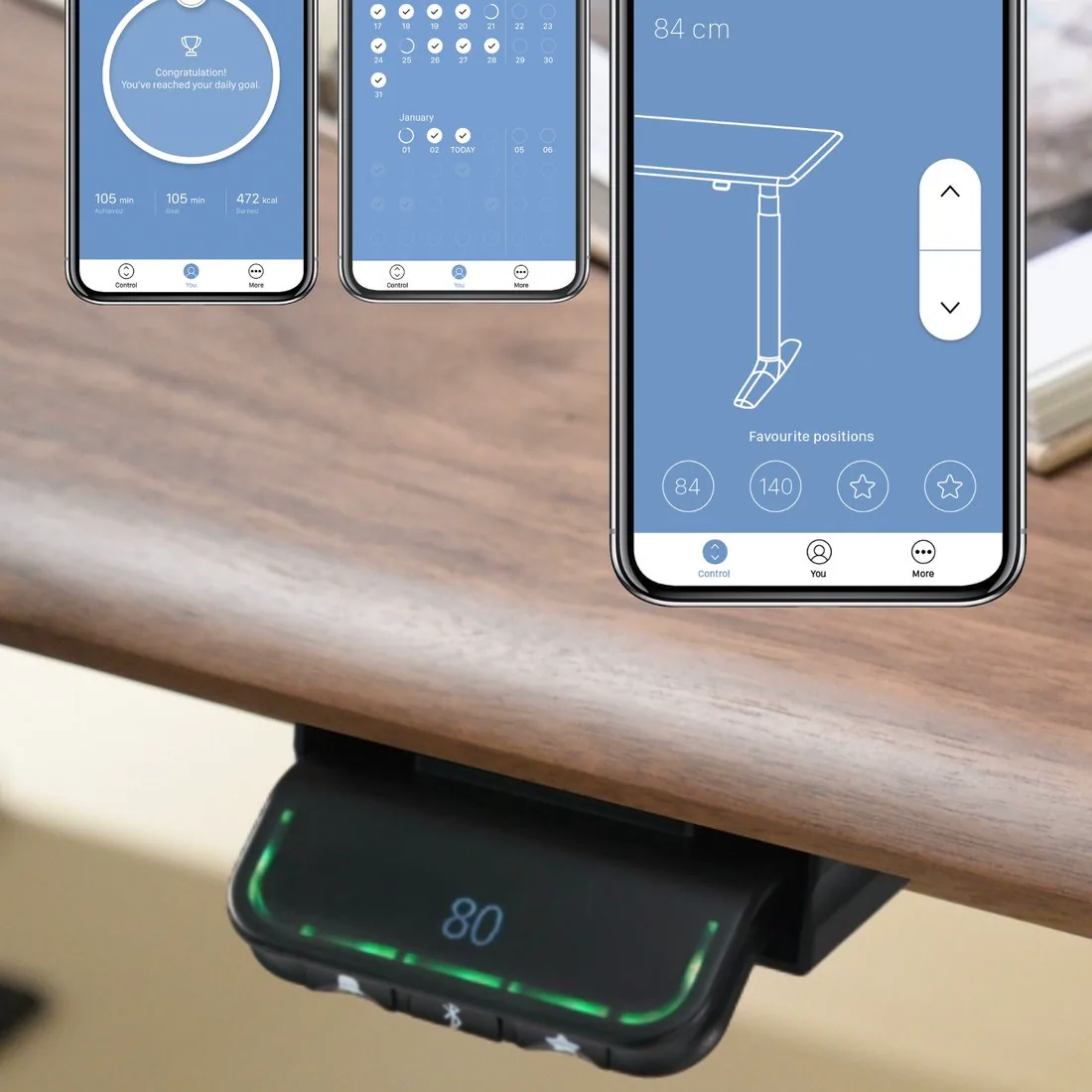 妙控拨片与桌控 App 的高度控制、记忆位置及活动记录界面